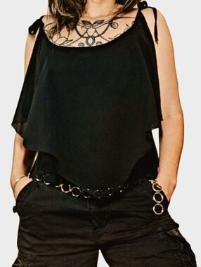 Vintage Y2K Rave Lightweight Chiffon Top !